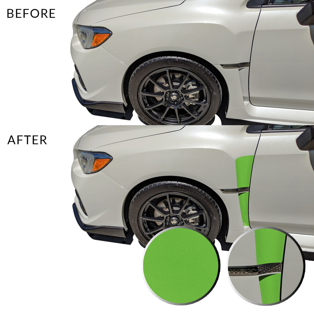 Front Fender Upper Lower Trim Vinyl Decal Overlay Wrap Inserts Sticker Compatible with and Fits WRX STi 2015-2019