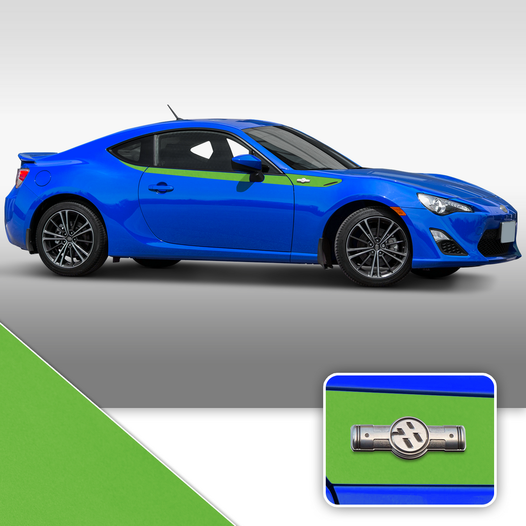 Side Body Stripe Accent Vinyl Graphic Overlay Wrap Compatible with Scion FR-S 2013-2016