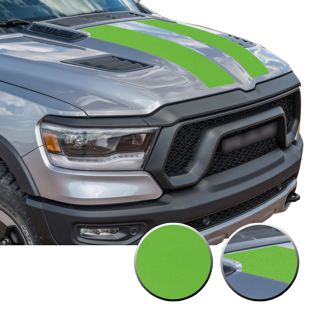 Solid Hood Scoop Decal Accent Overlay Precut Trim Compatible with and Fits Ram 1500 Rebel Crew Cab Quad Cab 2020