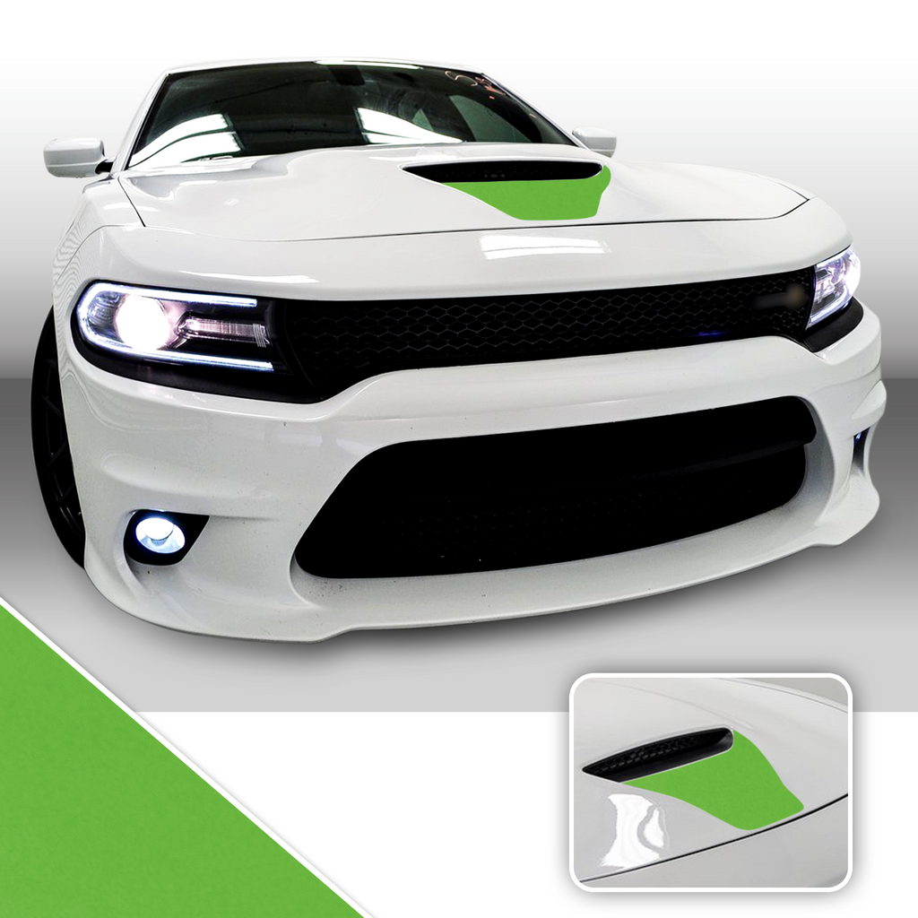Front Hood Scoop Vinyl Wrap Decal Kit Compatible with and fits Charger Scat Pack 2015-2020