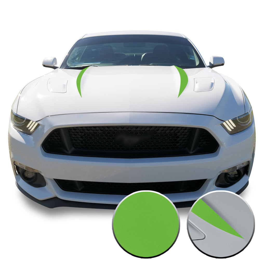 Hood Spears Stripes Vinyl Decal Overlay Wrap Trim Compatible with and Fits Mustang 2015-2017