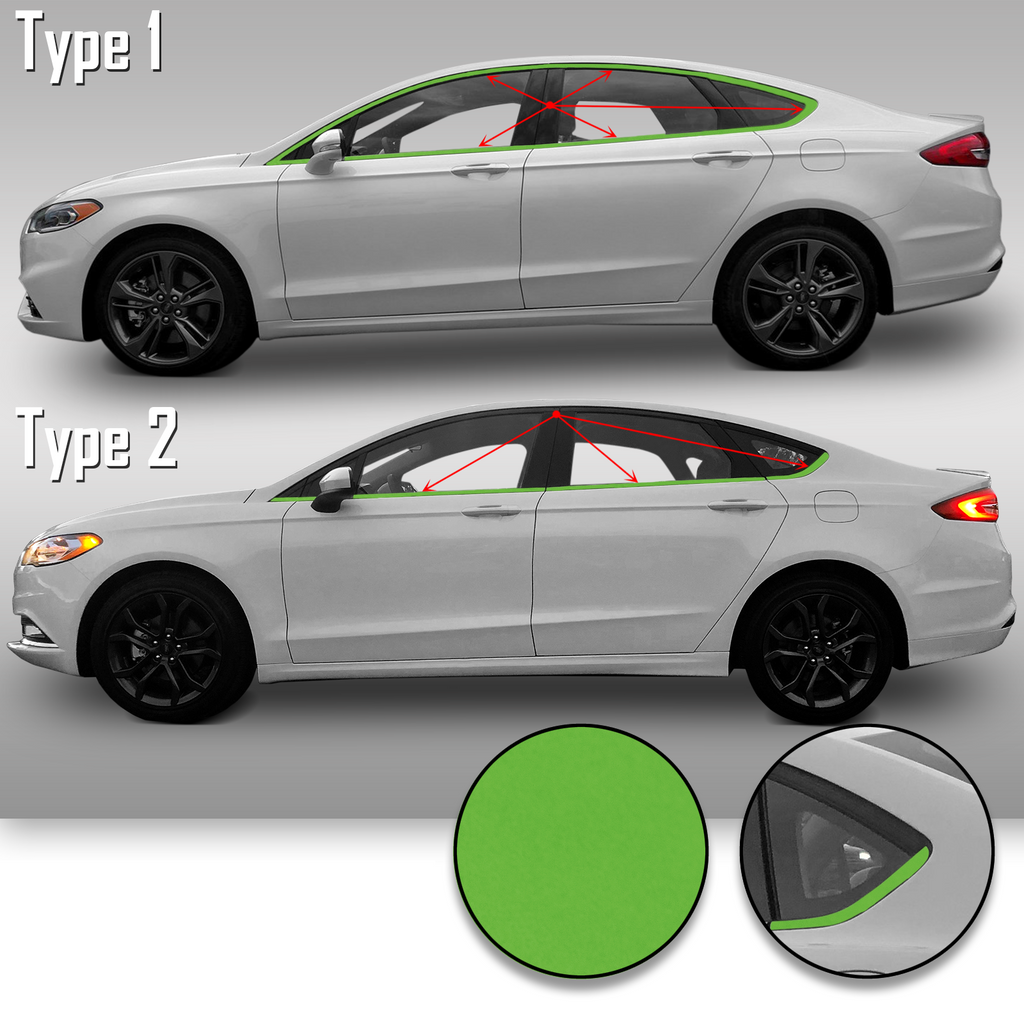 Window Trim Chrome Delete Precut Vinyl Wrap Overlay Kit Compatible with and Fits Fusion 2013-2019