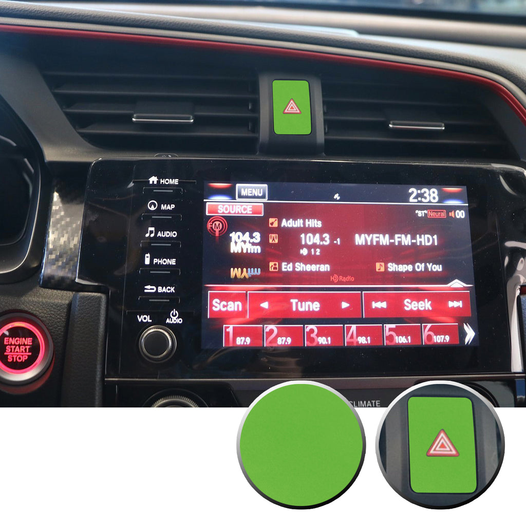 Hazard Warning Lights Button Switch Vinyl Decal Sticker Trim Overlay Compatible with Honda Civic 2016-2020