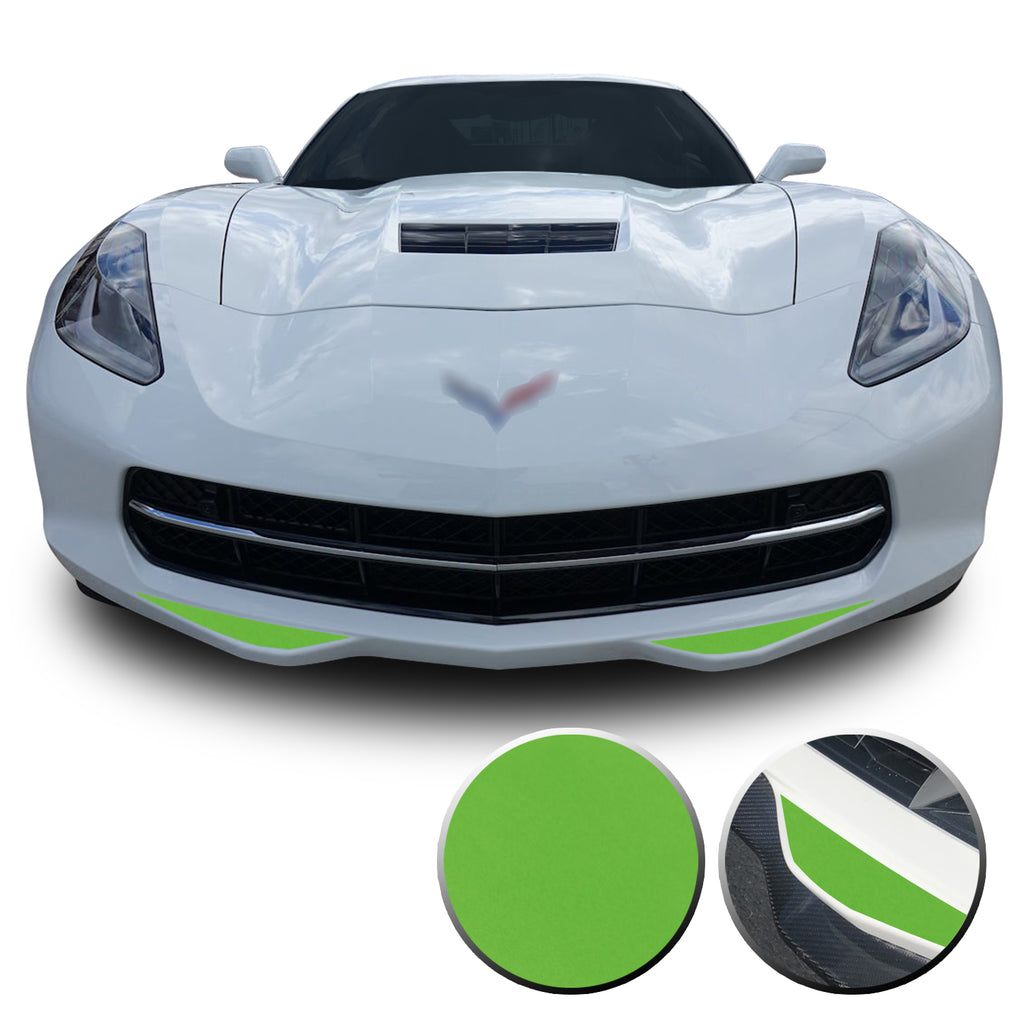 Front Bumper Fangs Accent Vinyl Decal Overlay Wrap Compatible with Corvette C7 2014-2019