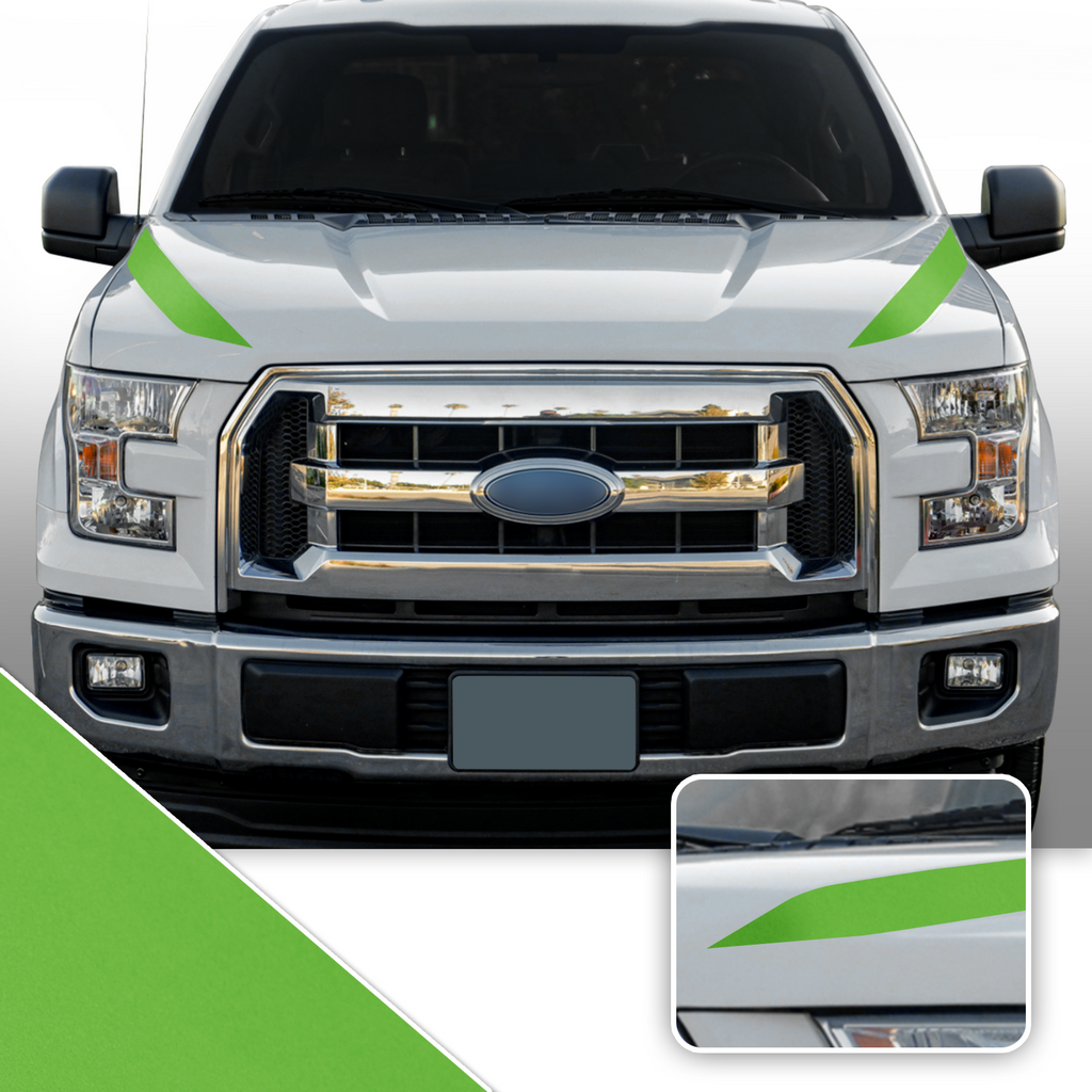 Outer Hood Spears Overlay Decal Trim Compatible with and Fits F150 + Raptor 2015-2020
