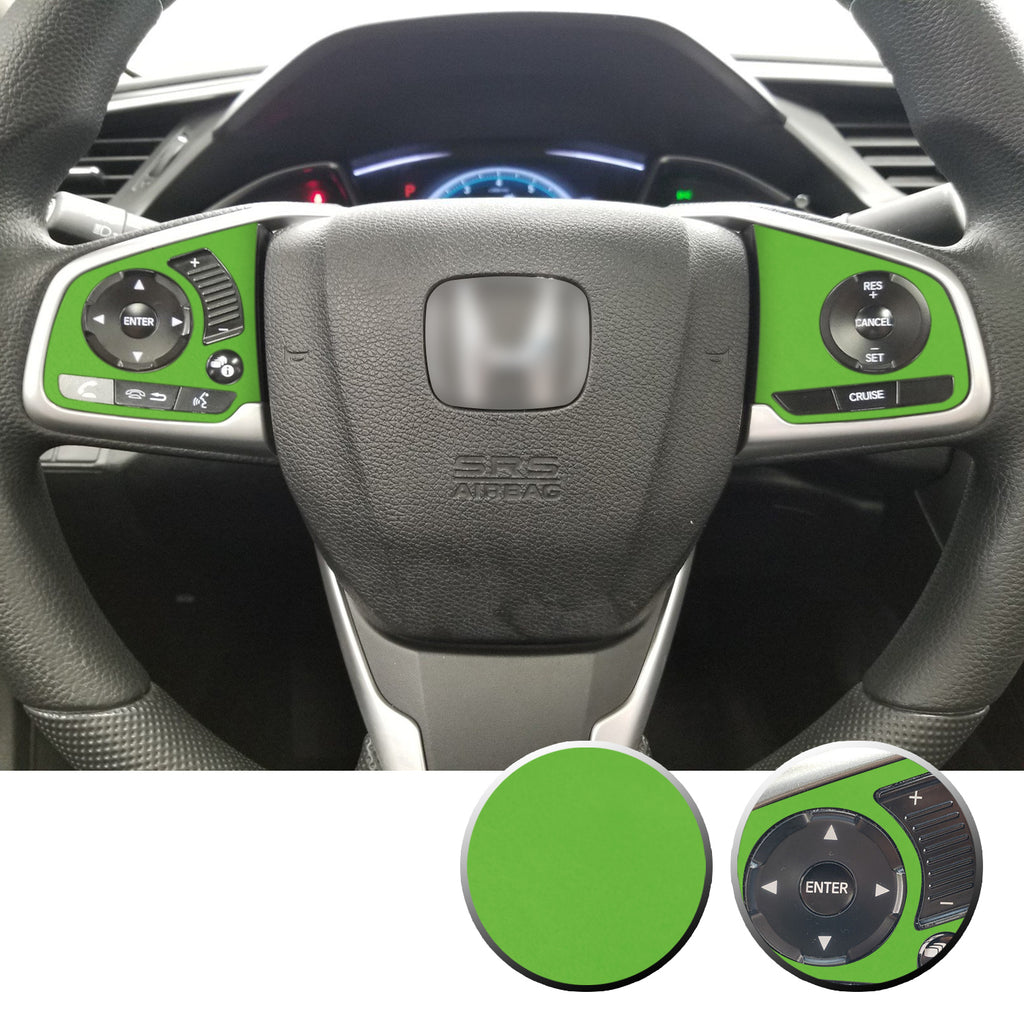 Steering Wheel Side Control Panel Trim Vinyl Decal Overlay Accent Compatible with Honda Civic 2016-2020