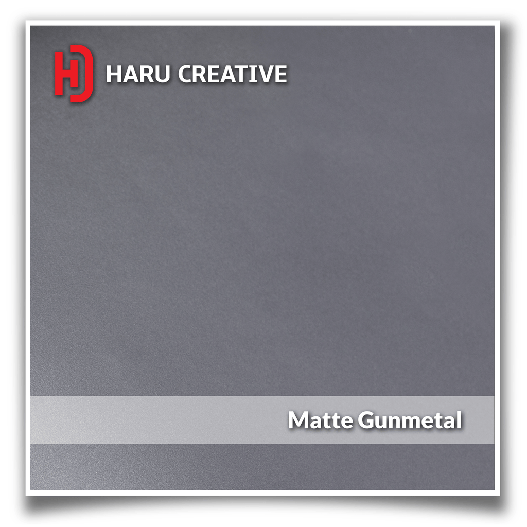 Gunmetal Matte Vinyl Wrap - Adhesive Decal Film Sheet Roll - Haru Creative Matte