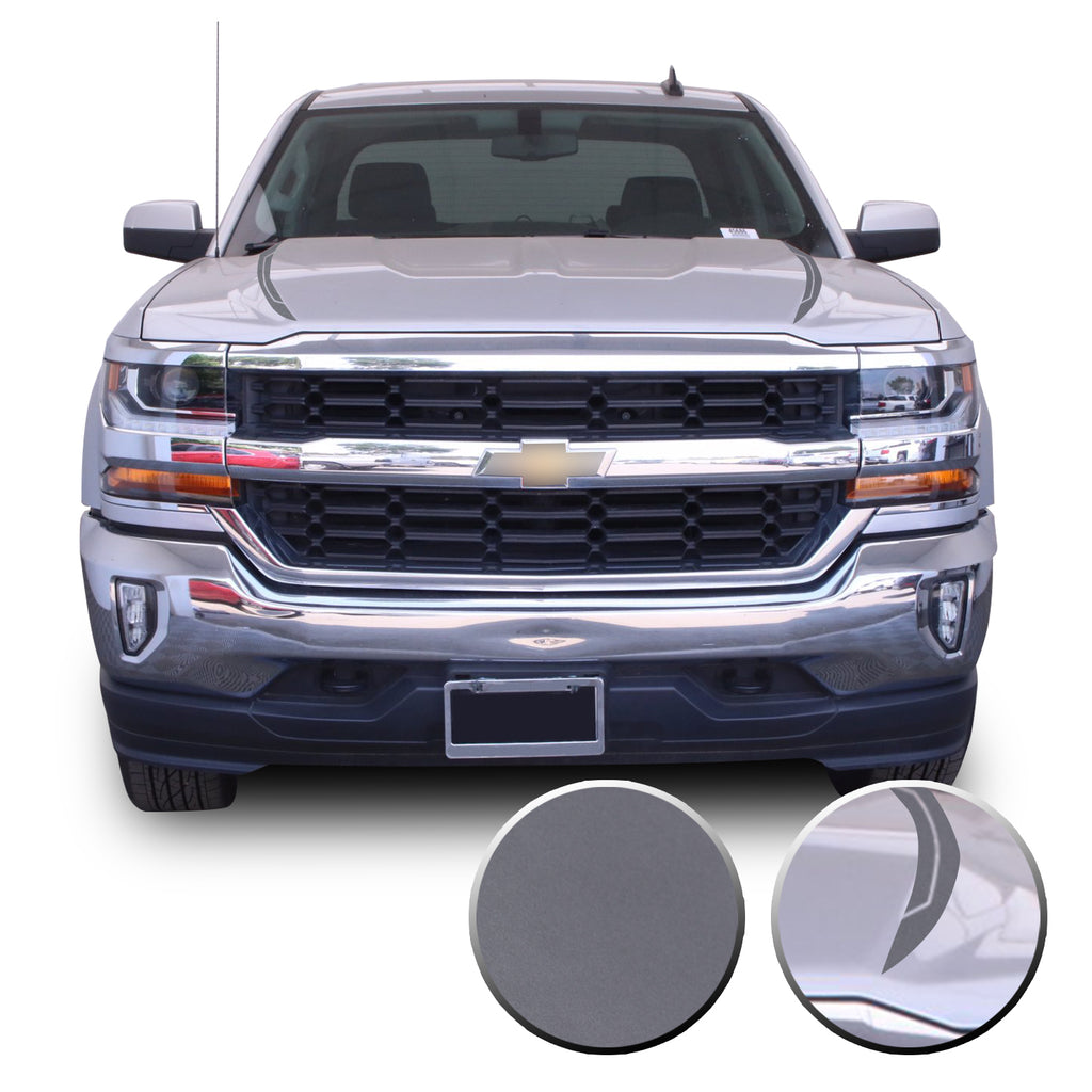 Hood Spears Graphic Overlay Vinyl Decal Wrap Line Cut Compatible with Silverado 1500 2016-2018
