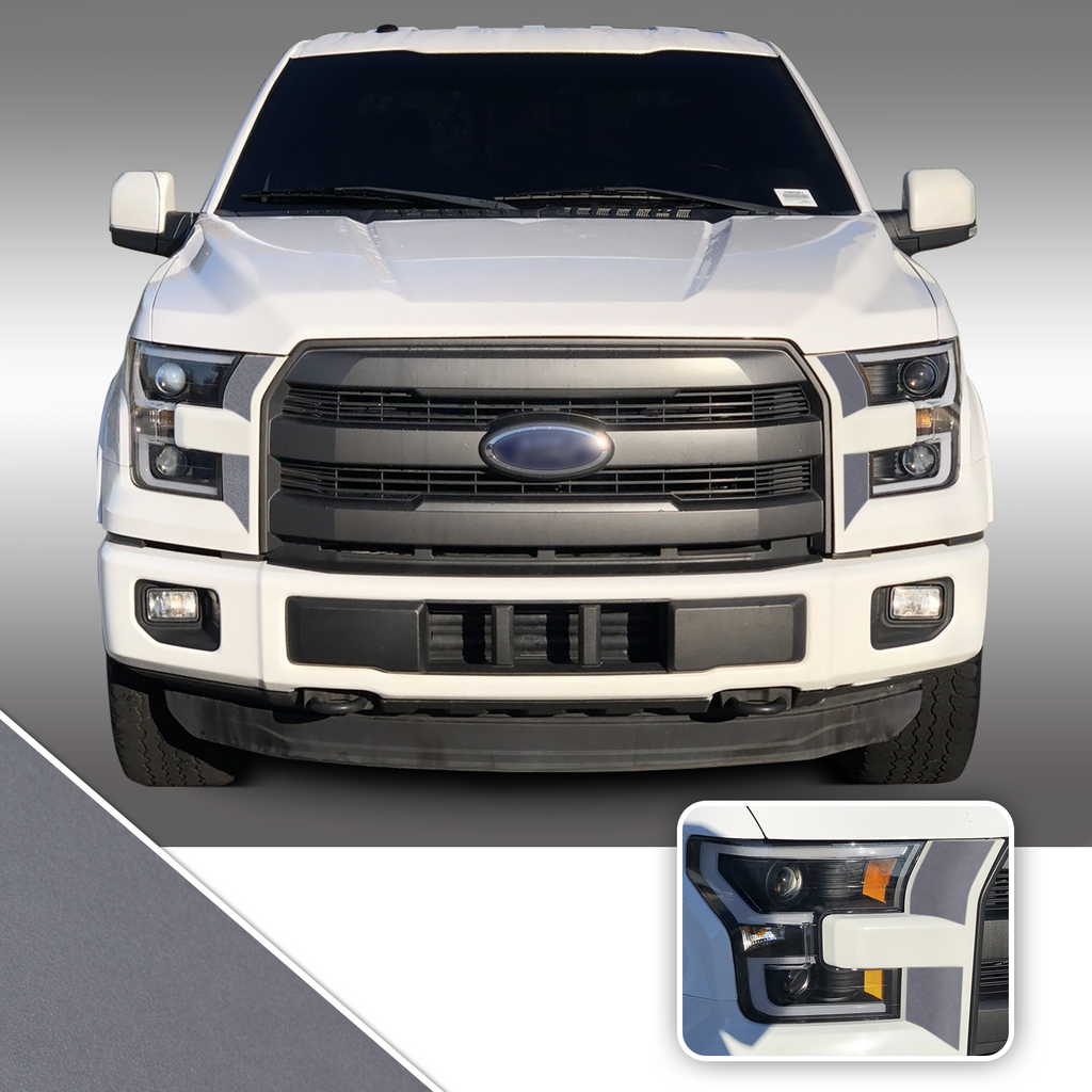 Headlight Front Accents Vinyl Decal Overlay Wrap Trim Compatible with and Fits F-150 2015-2017