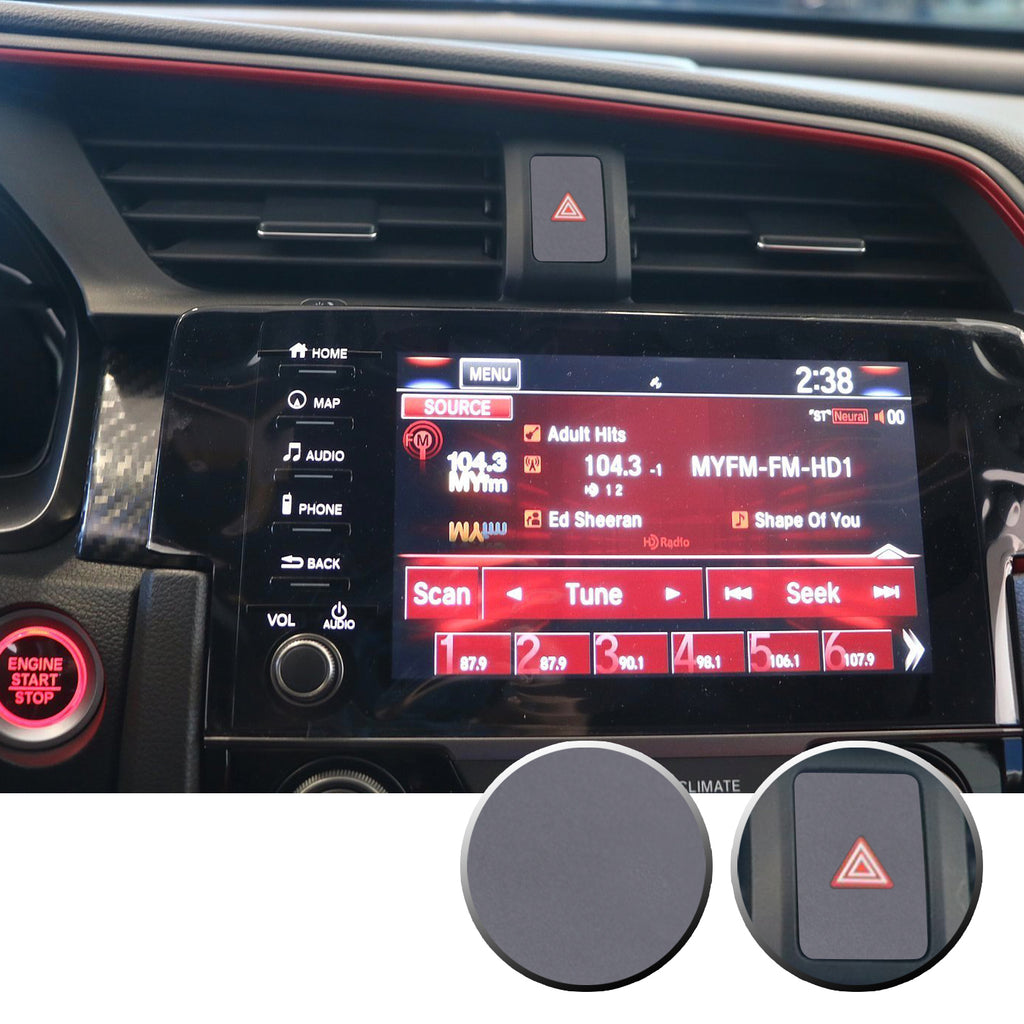 Hazard Warning Lights Button Switch Vinyl Decal Sticker Trim Overlay Compatible with Honda Civic 2016-2020