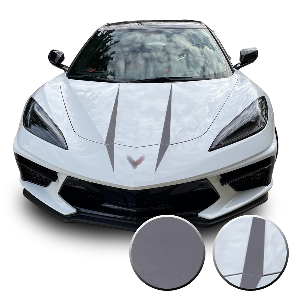 Hood Spears Graphic Overlay Vinyl Decal Compatible with Chevrolet Corvette C8 2020-2021