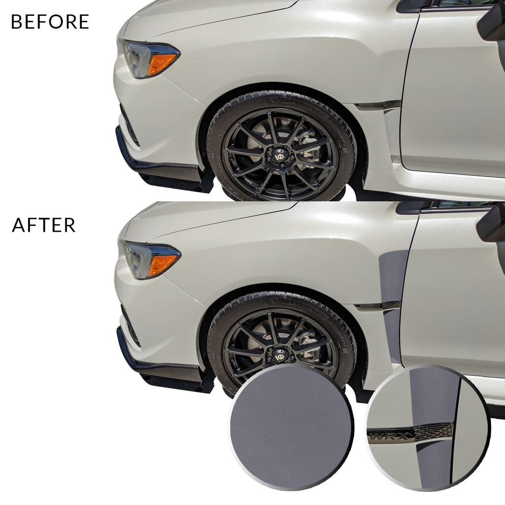 Front Fender Upper Lower Trim Vinyl Decal Overlay Wrap Inserts Sticker Compatible with and Fits WRX STi 2015-2019