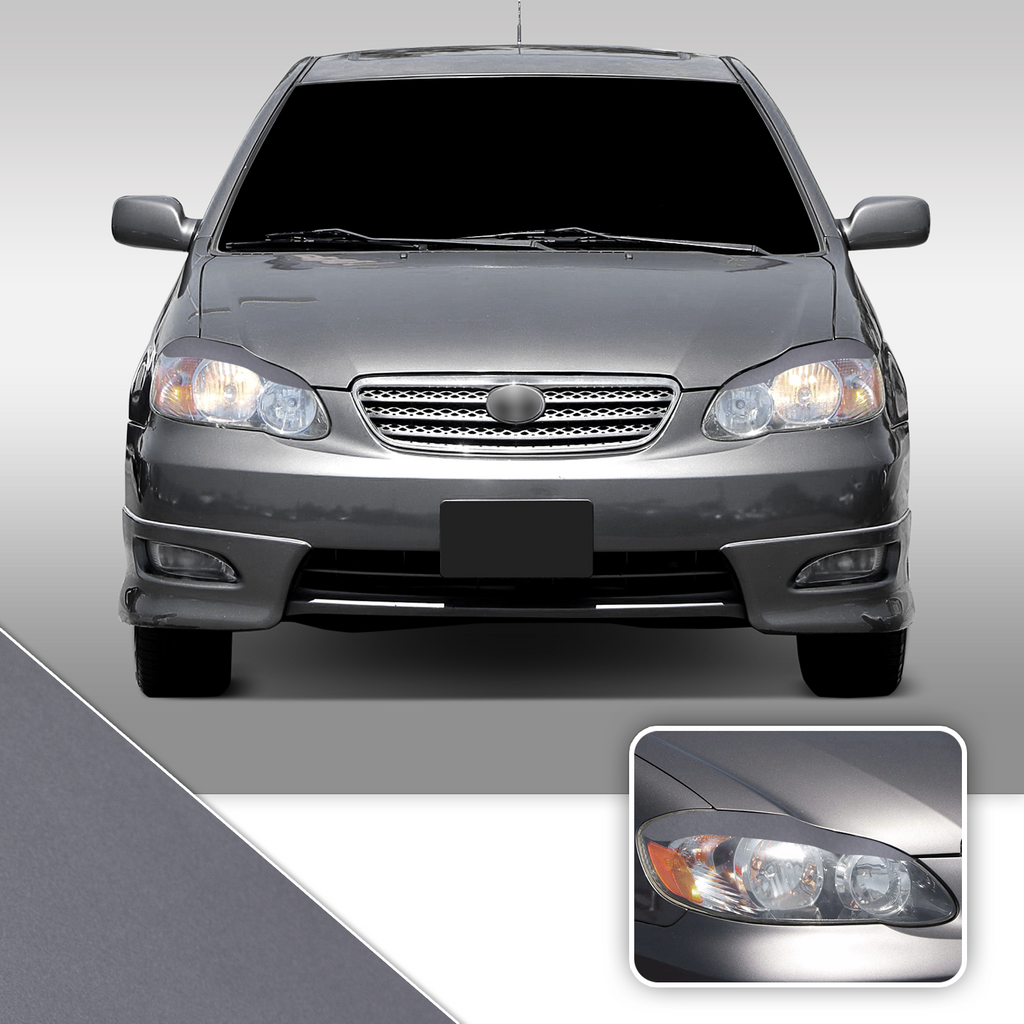 Headlight Eyelid Eyebrow Overlay Accent Pre Cut Vinyl Decal Wrap Compatible with Toyota Corolla 2003-2008