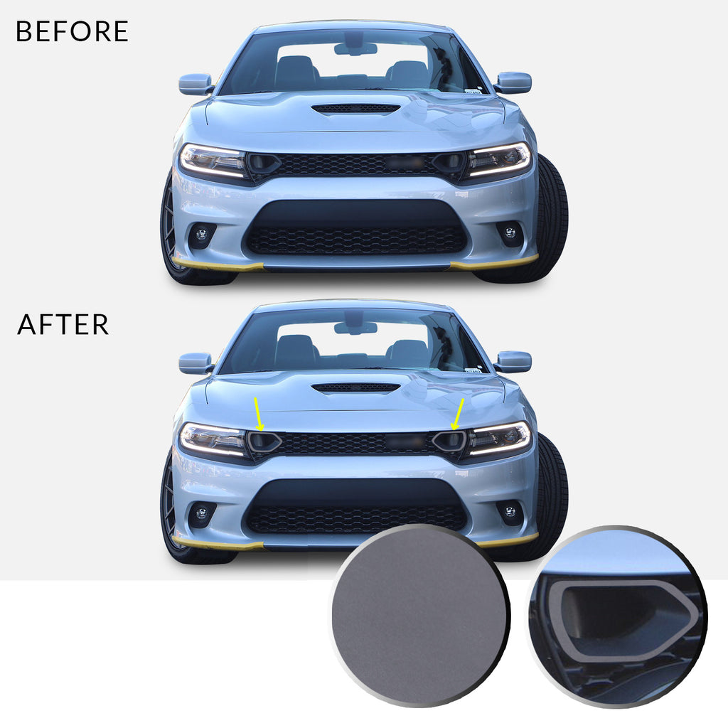 Front Bumper Upper Grille Bezel Overlay Wrap Vinyl Decal Compatible with and Fits Charger Scat Pack 2019