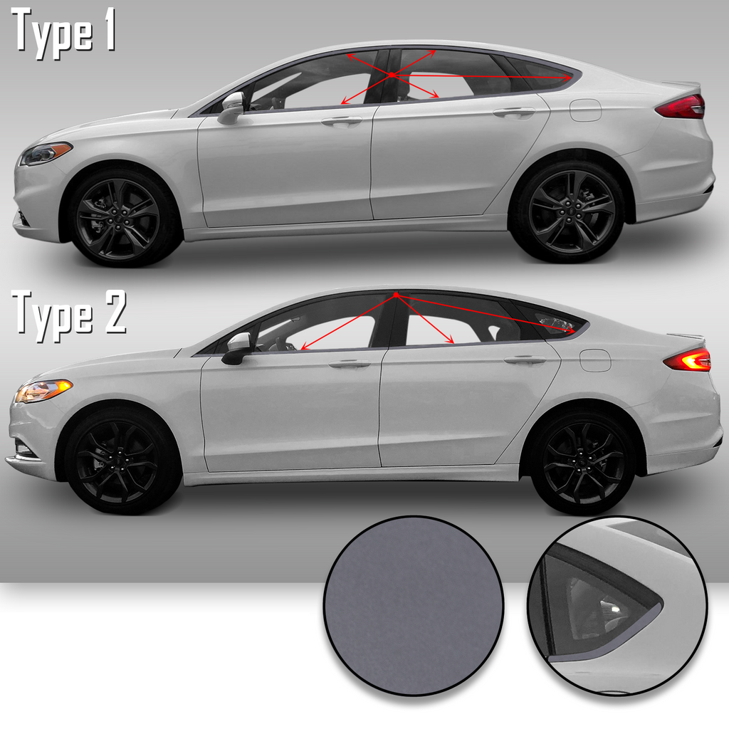 Window Trim Chrome Delete Precut Vinyl Wrap Overlay Kit Compatible with and Fits Fusion 2013-2019