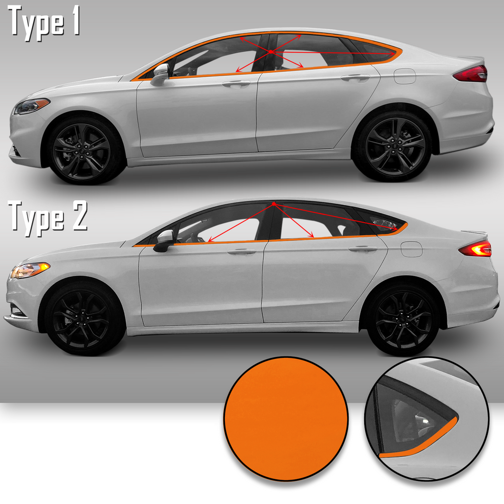 Window Trim Chrome Delete Precut Vinyl Wrap Overlay Kit Compatible with and Fits Fusion 2013-2019