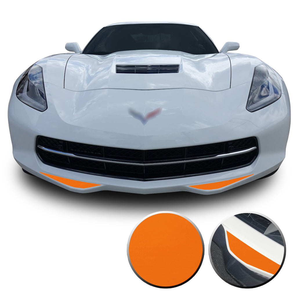 Front Bumper Fangs Accent Vinyl Decal Overlay Wrap Compatible with Corvette C7 2014-2019