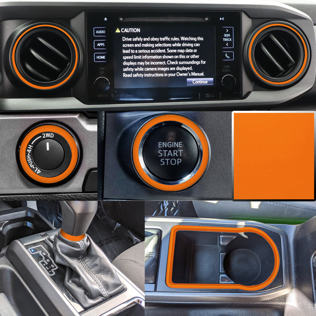 Dashboard Interior Trim Vinyl Overlay Decal Compatible with Tacoma 2016, 2017, 2018, 2019, 2020
