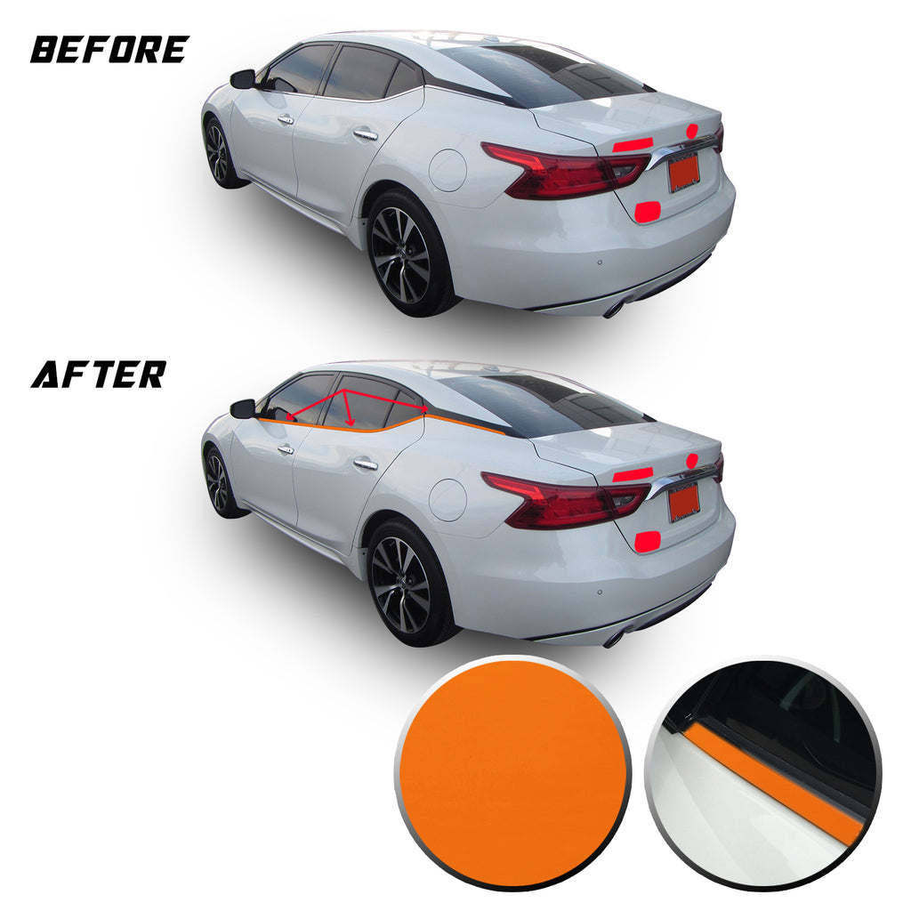 Chrome Delete Vinyl Blackout Kit Overlays for 2016-20 Nissan Maxima Window Trim