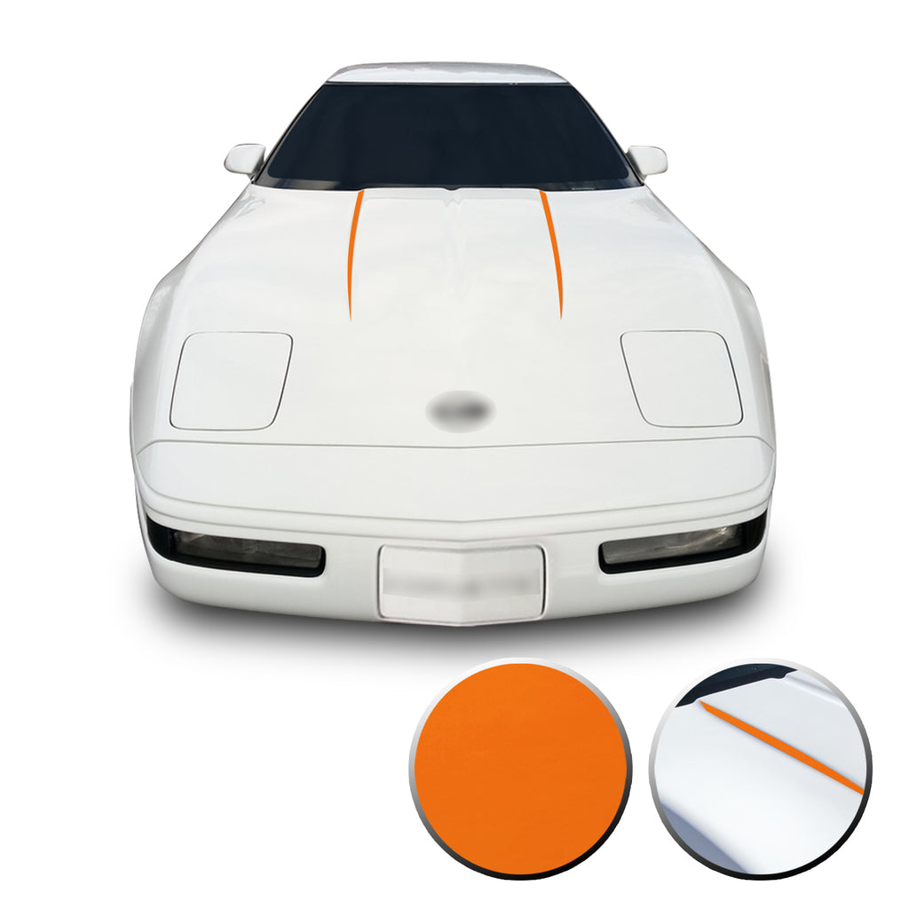 Hood Spears Graphic Overlay Pre Cut Vinyl Decal Compatible with Chevrolet Corvette C4 1984-1996