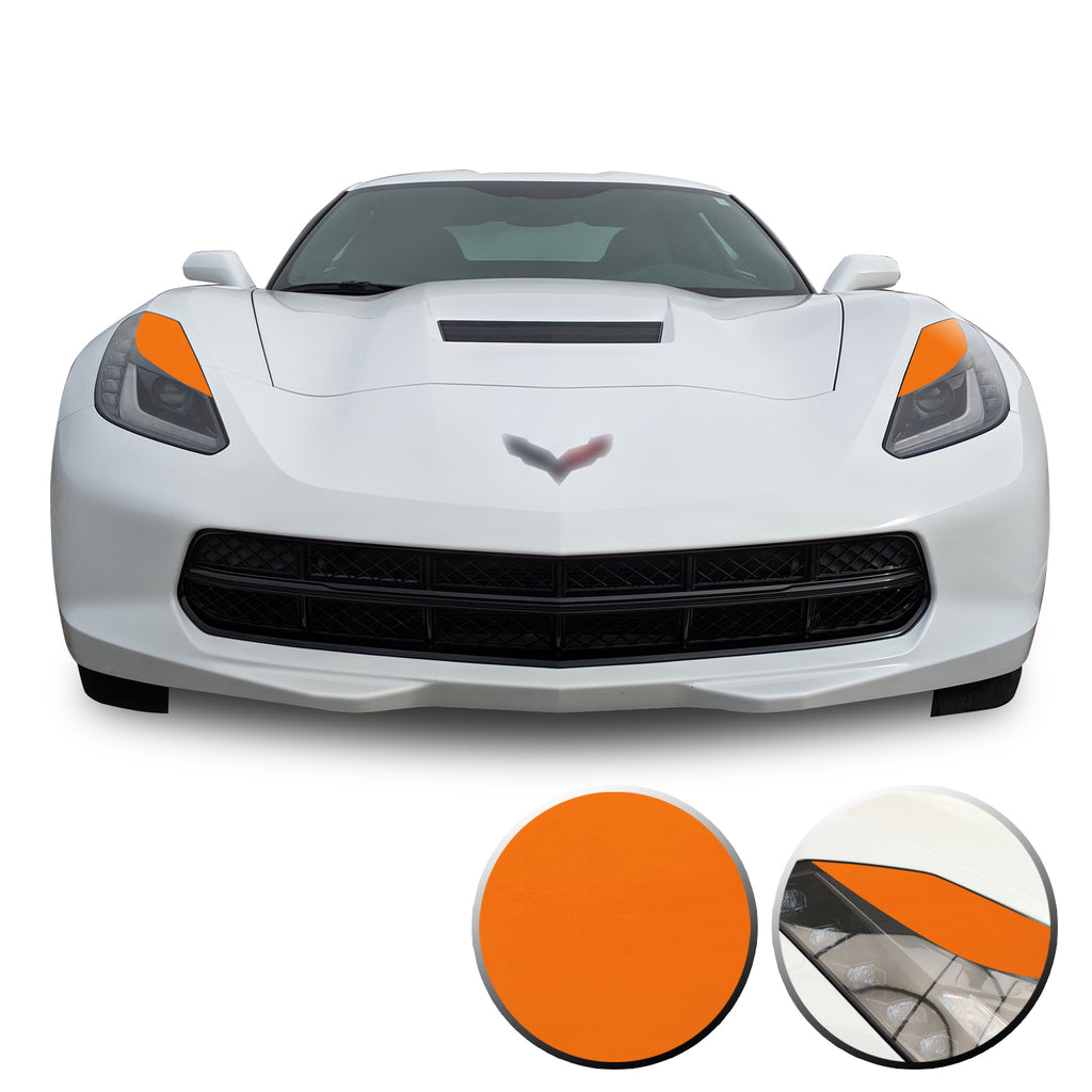 Headlight Eyelids Vinyl Decal Overlay Wrap Compatible with Corvette C7 2014-2019