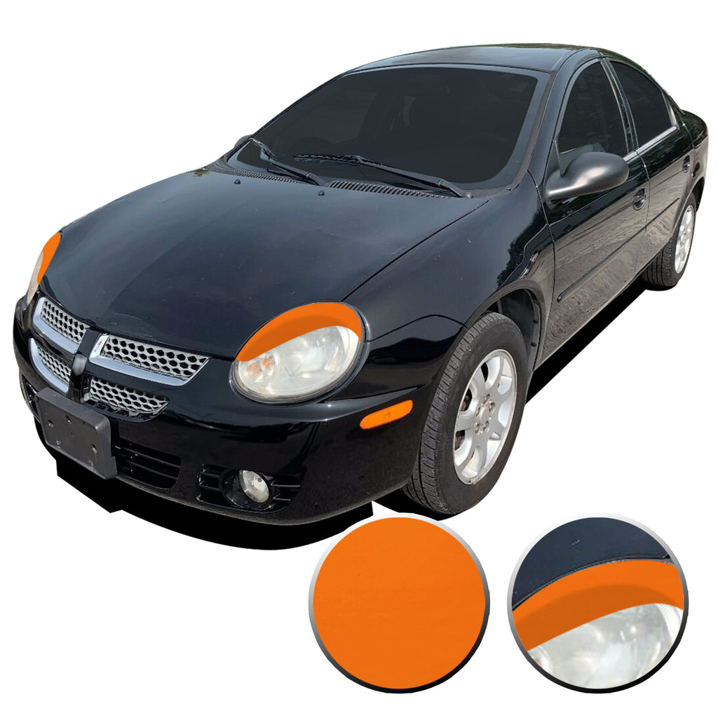 Headlight Eyelid Eyebrow Overlay Vinyl Decal Compatible with Dodge Neon SRT-4 R/T SXT 2003 2004 2005