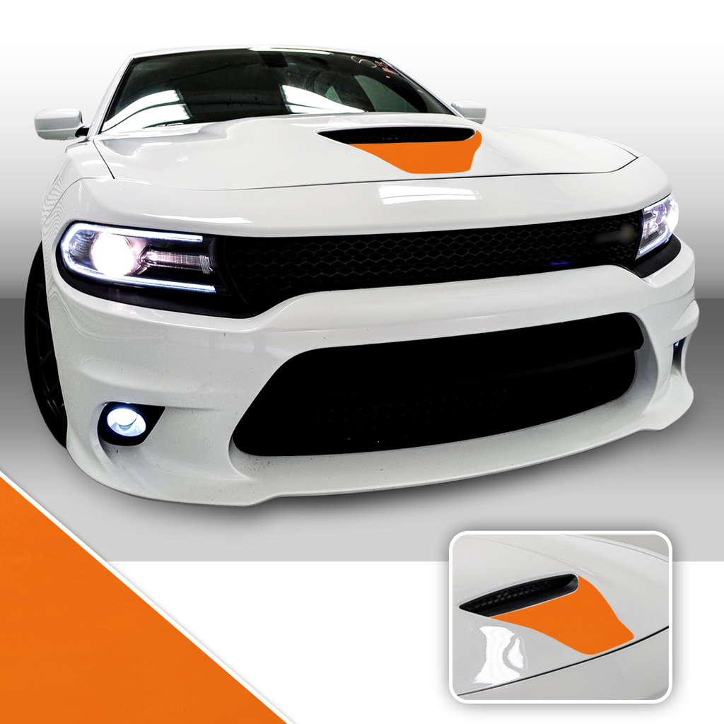Front Hood Scoop Vinyl Wrap Decal Kit Compatible with and fits Charger Scat Pack 2015-2020