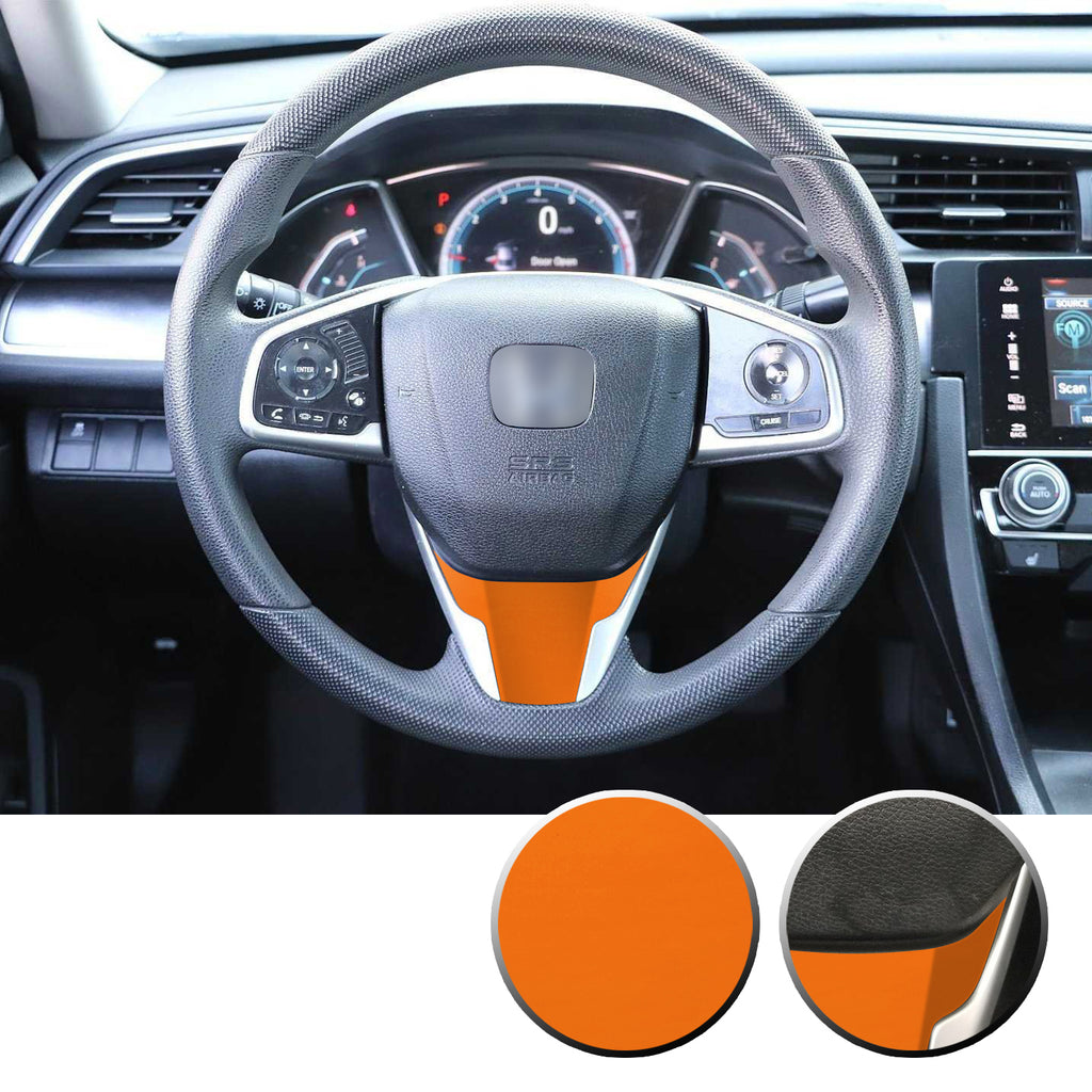 Steering Wheel Bottom Section Trim Vinyl Decal Overlay Accent Compatible with Honda Civic 2016-2020