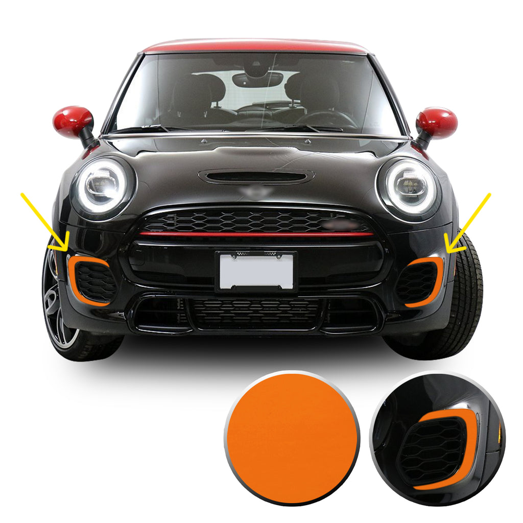 Front Bumper Bezel Accent Vinyl Decal Overlay Wrap Compatible with John Cooper Works F56 F57 F55 Mini 2015-2020