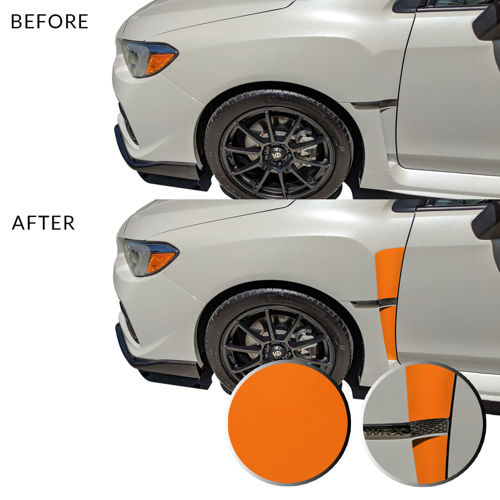 Front Fender Upper Lower Trim Vinyl Decal Overlay Wrap Inserts Sticker Compatible with and Fits WRX STi 2015-2019