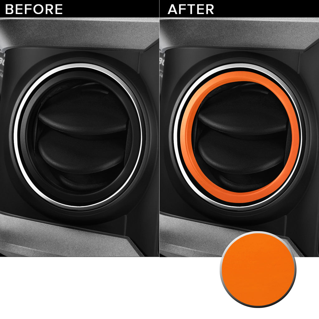 AC Vent Ring (4 Piece Kit) Overlay Vinyl Decal Compatible with and Fits Toyota Tacoma 2016-2019