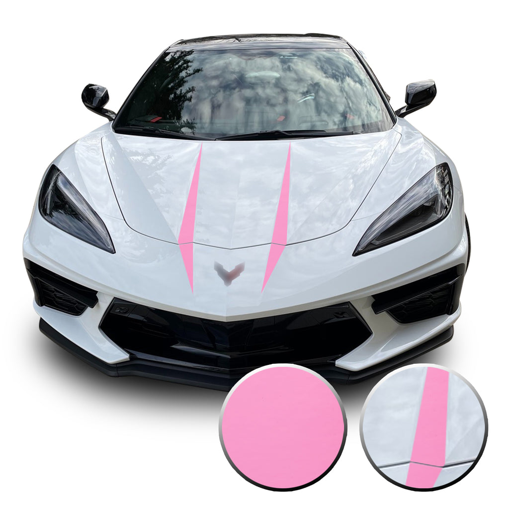 Hood Spears Graphic Overlay Vinyl Decal Compatible with Chevrolet Corvette C8 2020-2021