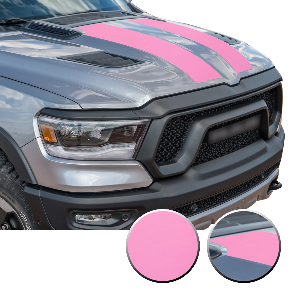 Solid Hood Scoop Decal Accent Overlay Precut Trim Compatible with and Fits Ram 1500 Rebel Crew Cab Quad Cab 2020