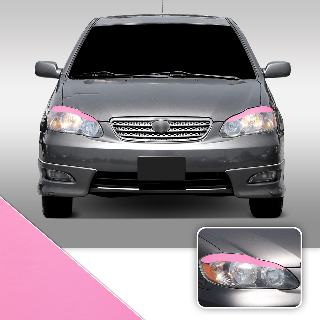 Headlight Eyelid Eyebrow Overlay Accent Pre Cut Vinyl Decal Wrap Compatible with Toyota Corolla 2003-2008