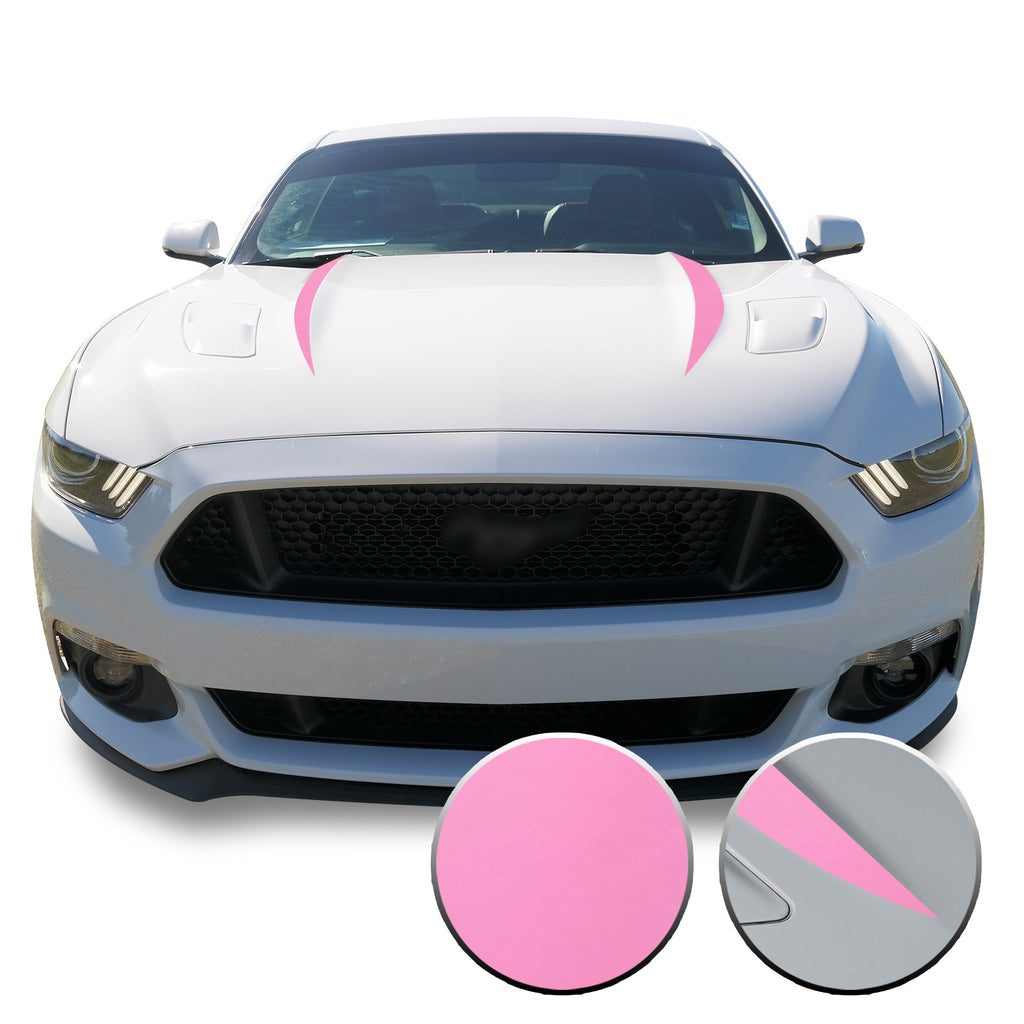 Hood Spears Stripes Vinyl Decal Overlay Wrap Trim Compatible with and Fits Mustang 2015-2017