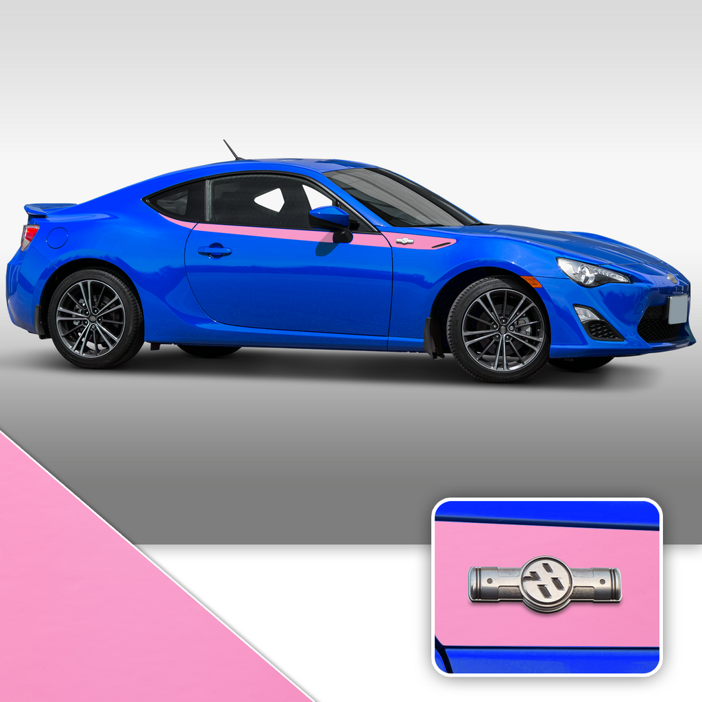 Side Body Stripe Accent Vinyl Graphic Overlay Wrap Compatible with Scion FR-S 2013-2016