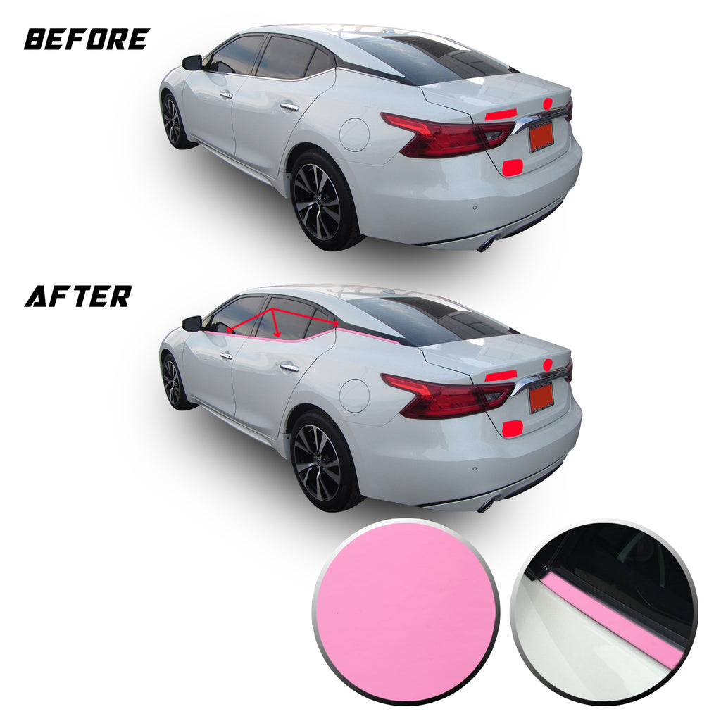 Chrome Delete Vinyl Blackout Kit Overlays for 2016-20 Nissan Maxima Window Trim