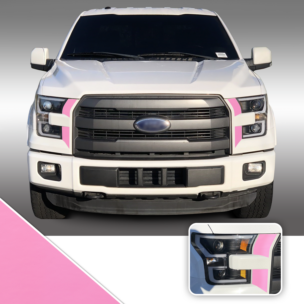 Headlight Front Accents Vinyl Decal Overlay Wrap Trim Compatible with and Fits F-150 2015-2017