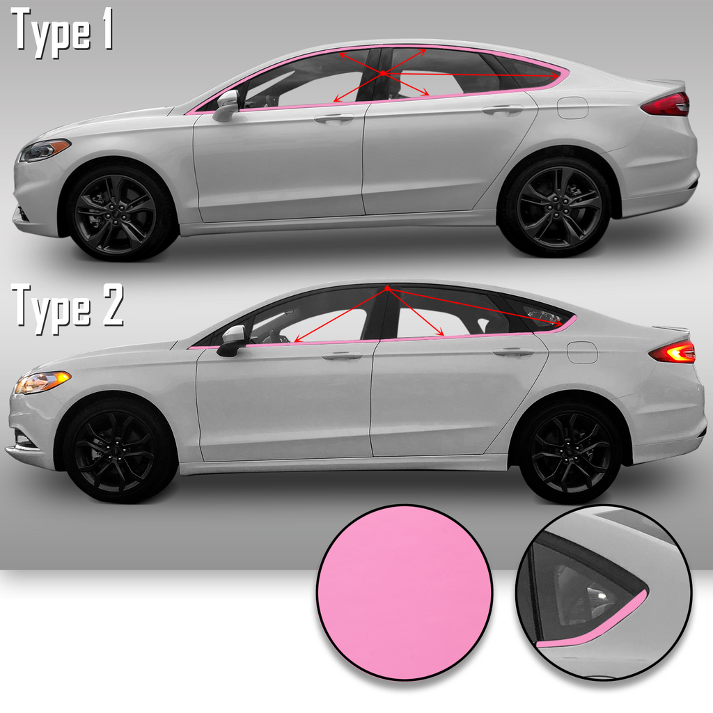 Window Trim Chrome Delete Precut Vinyl Wrap Overlay Kit Compatible with and Fits Fusion 2013-2019