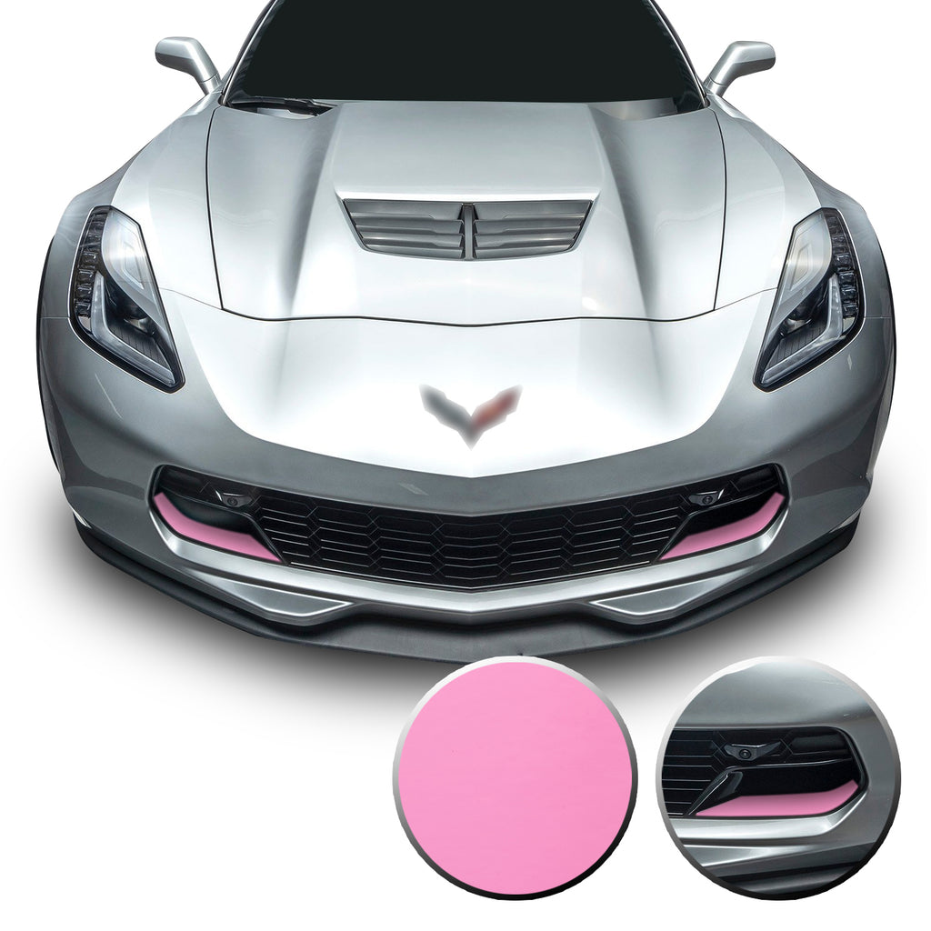 Front Grille Brake Scoop Accent Vinyl Decal Overlay Wrap Compatible with Corvette C7 Z06 Grand Sport 2014-2019