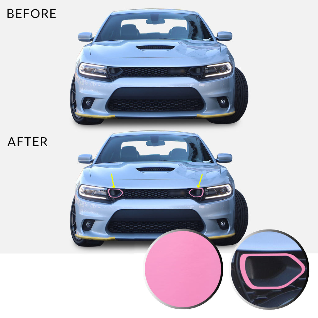Front Bumper Upper Grille Bezel Overlay Wrap Vinyl Decal Compatible with and Fits Charger Scat Pack 2019