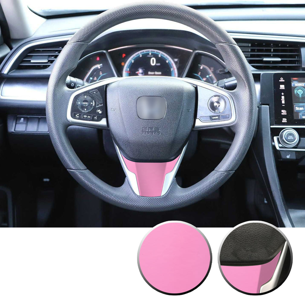 Steering Wheel Bottom Section Trim Vinyl Decal Overlay Accent Compatible with Honda Civic 2016-2020