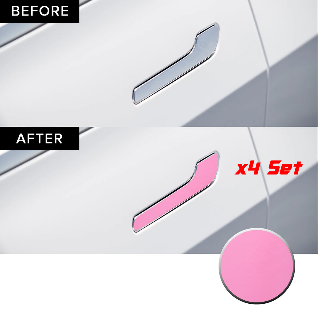 Door Handle Chrome Delete Precut Vinyl Wrap Overlay Kit Compatible with and Fits Tesla Model 3 2017-2020