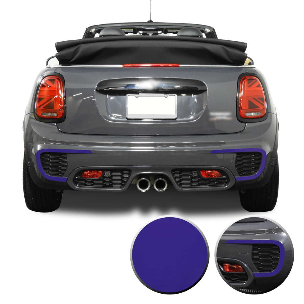 Rear Bumper Bezel Accent Vinyl Decal Overlay Wrap Compatible with John Cooper Works F56 F57 F55 Mini 2015-2020