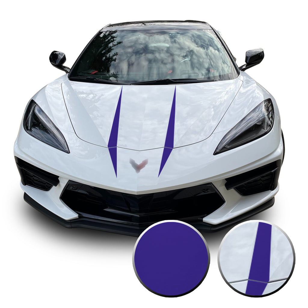 Hood Spears Graphic Overlay Vinyl Decal Compatible with Chevrolet Corvette C8 2020-2021