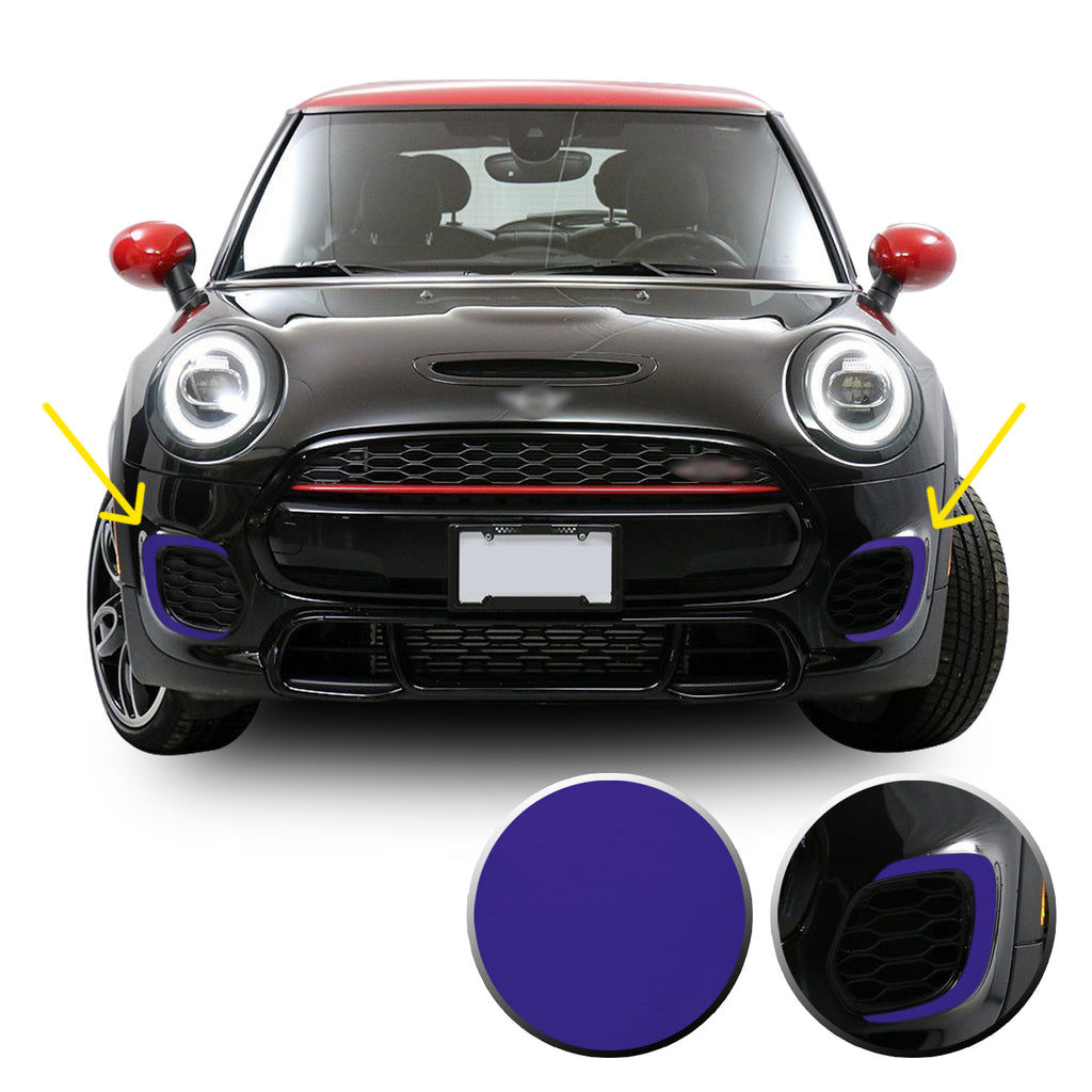 Front Bumper Bezel Accent Vinyl Decal Overlay Wrap Compatible with John Cooper Works F56 F57 F55 Mini 2015-2020