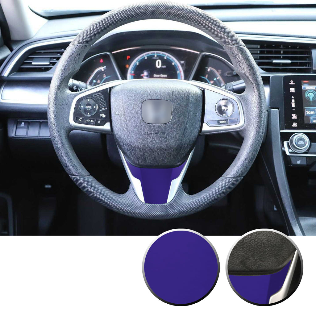 Steering Wheel Bottom Section Trim Vinyl Decal Overlay Accent Compatible with Honda Civic 2016-2020