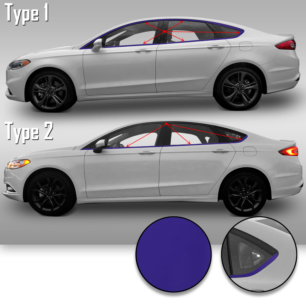 Window Trim Chrome Delete Precut Vinyl Wrap Overlay Kit Compatible with and Fits Fusion 2013-2019