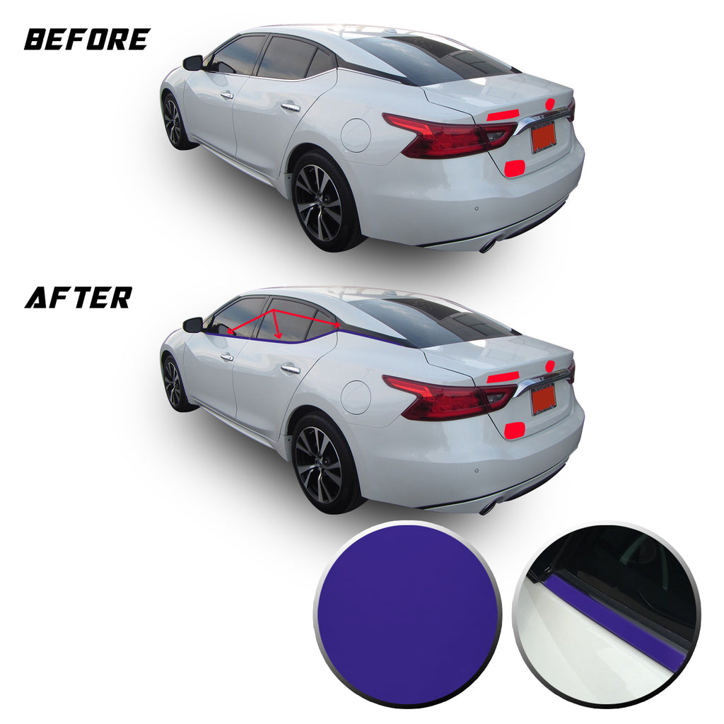 Chrome Delete Vinyl Blackout Kit Overlays for 2016-20 Nissan Maxima Window Trim