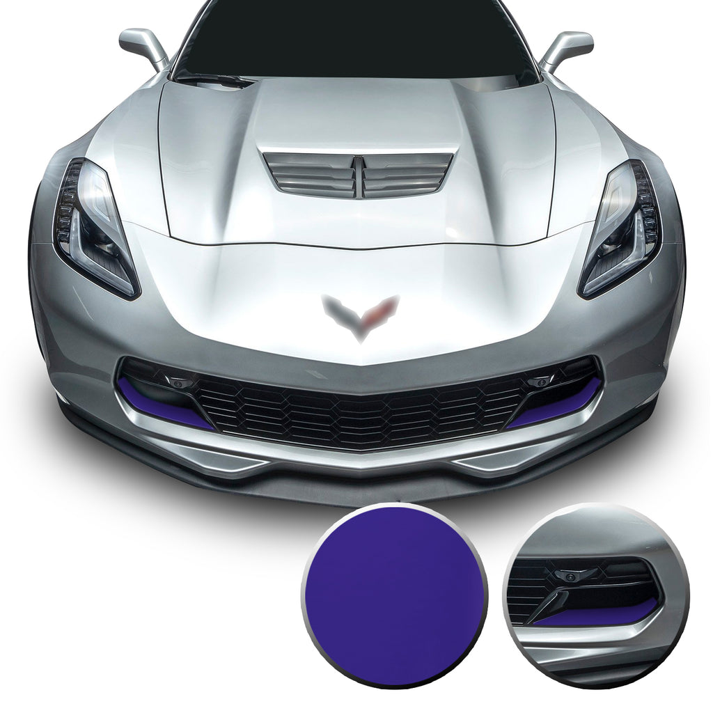 Front Grille Brake Scoop Accent Vinyl Decal Overlay Wrap Compatible with Corvette C7 Z06 Grand Sport 2014-2019